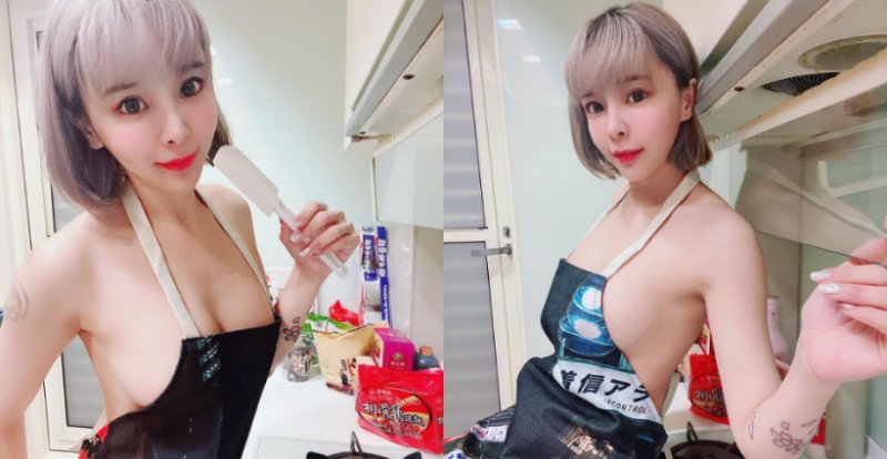 【WPT扑克】性感小廚娘「Arashi 紀曉嵐」裸體圍裙露側乳　白嫩奶球入菜好香濃