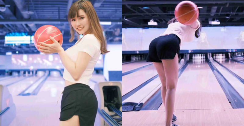 【WPT扑克】姿勢一百！巨乳甜心「張弄弄」打保齡球，頂起「鮮嫩翹臀」球瓶沒倒男人先倒！