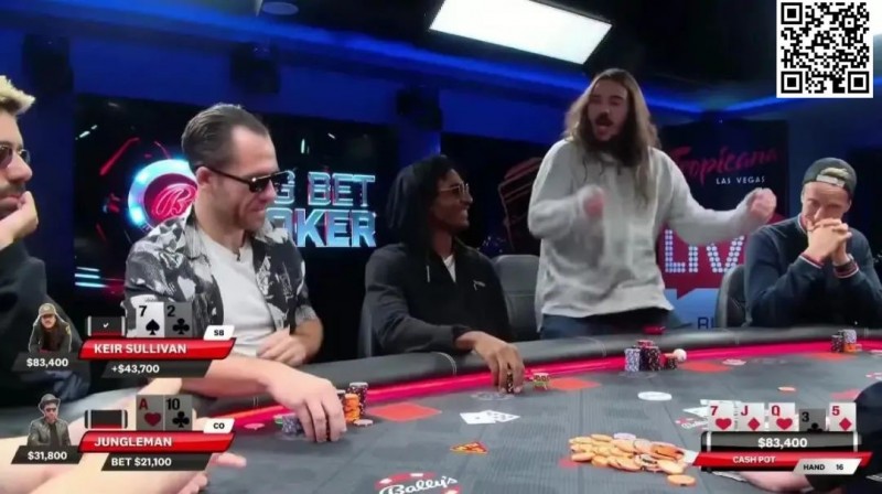 【WPT扑克】野人河牌诈唬被72o抓诈，新人疯狂跳舞庆祝