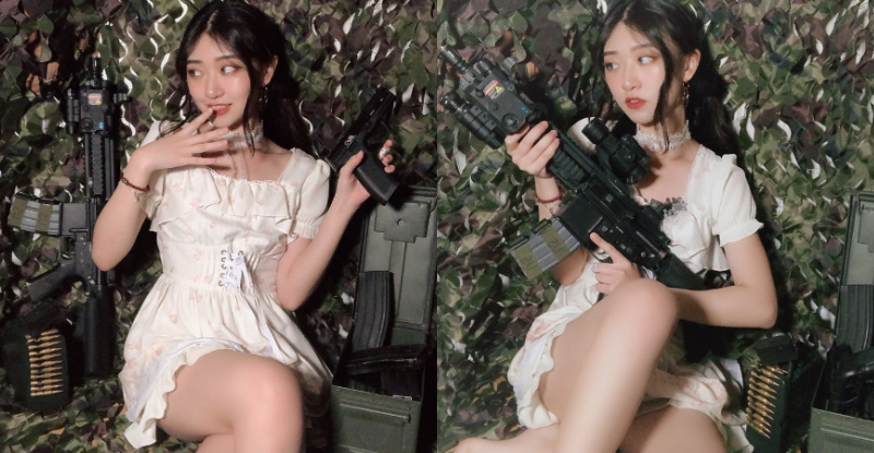 【WPT扑克】「媚眼正妹」把玩槍械狂走火，銷魂勾引網友惑：「景甜也玩生存遊戲？」