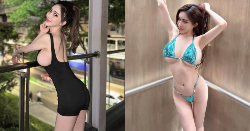 【WPT扑克】巨乳娃娃「雲嫣」夜遊曼谷，緊身連體服「雪白側乳」整顆掉出來！