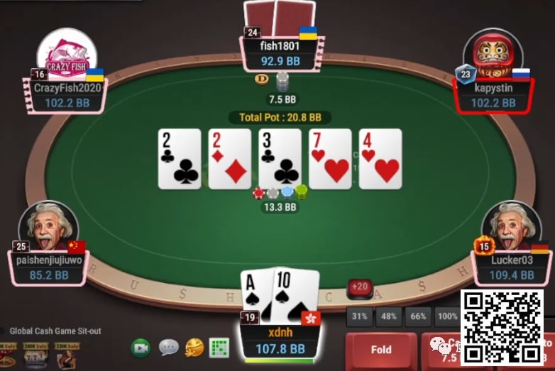 【WPT扑克】牌局分析：A high抓鸡