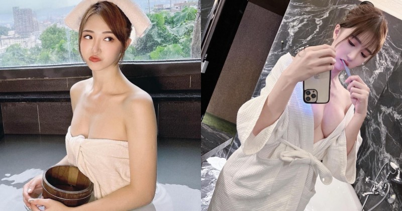 【WPT扑克】性感混血正妹「金娜娜」泡湯大秀美體！浴袍敞開「雪白豪乳」坦蕩蕩