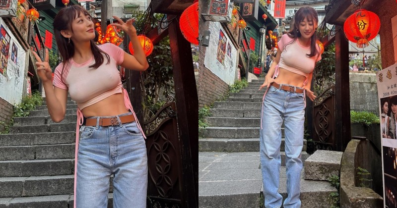 【WPT扑克】台灣人最大方！日本正妹「macca」H奶無罩逛九份超搶眼，網友直呼：拜託常來