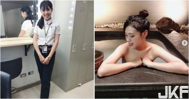 【WPT扑克】正妹「高鐵站務員」制服下隱藏版好身材！下班泡溫泉「大秀美背」太誘人！