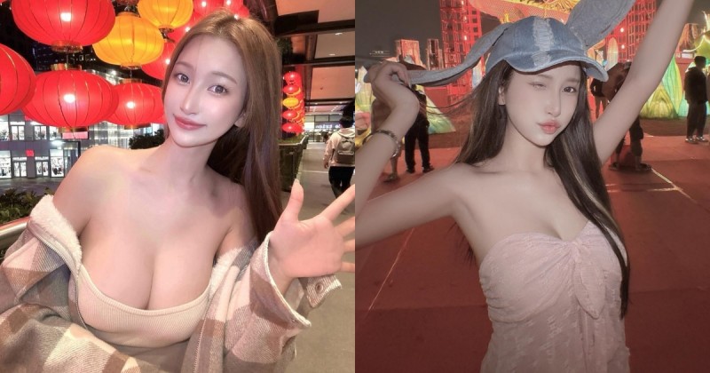 【WPT扑克】巨乳正妹「娜娜米」逛燈會！自備兩顆白嫩大燈籠，路人看到賺到！