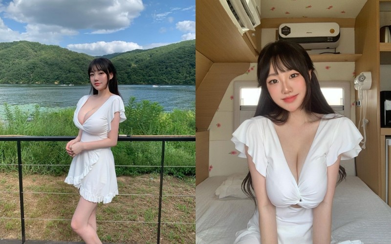 【WPT扑克】熱愛戶外「大眼爆乳天菜」野外露營飽滿乳彈胸猛炸出　超邪惡人字深溝乳波蕩漾