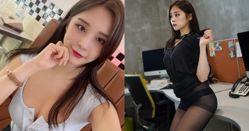 【WPT扑克】好大膽的正妹OL！辦公室裡裙子捲起露出「透膚黑絲」，超色氣舉動想當她同事