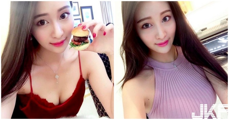 【WPT扑克】正妹穿火辣深V裝吃漢堡，酥胸一露就好傲人啊！