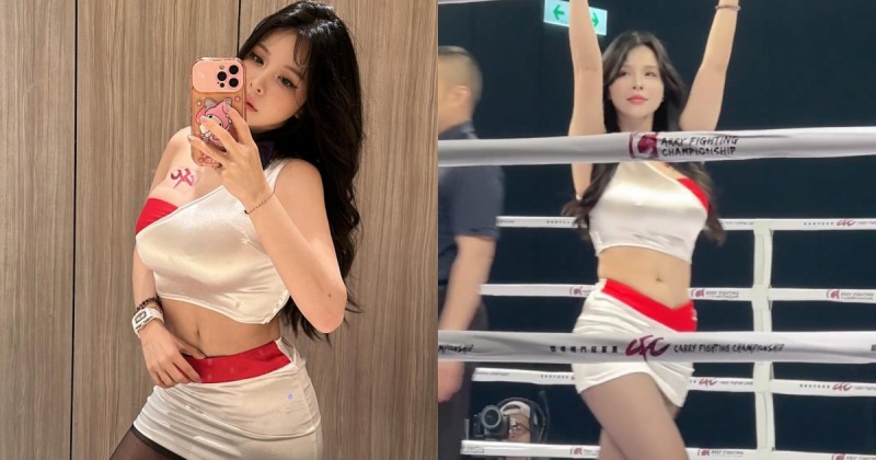 【WPT扑克】巨乳姊姊「香菱」擔任CFC格鬥賽舉牌女郎！「豐滿蜜桃臀」掉出來！