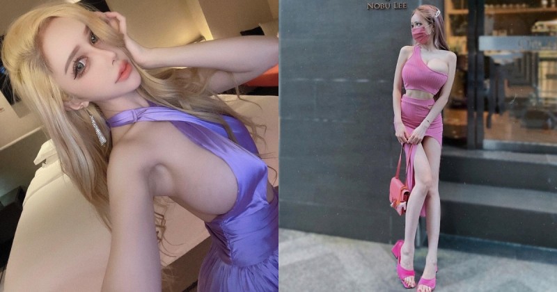 【WPT扑克】性感芭比「雲嫣」粉色戰袍逛街！「F級豐滿雪乳」大半溢出超抓眼球！