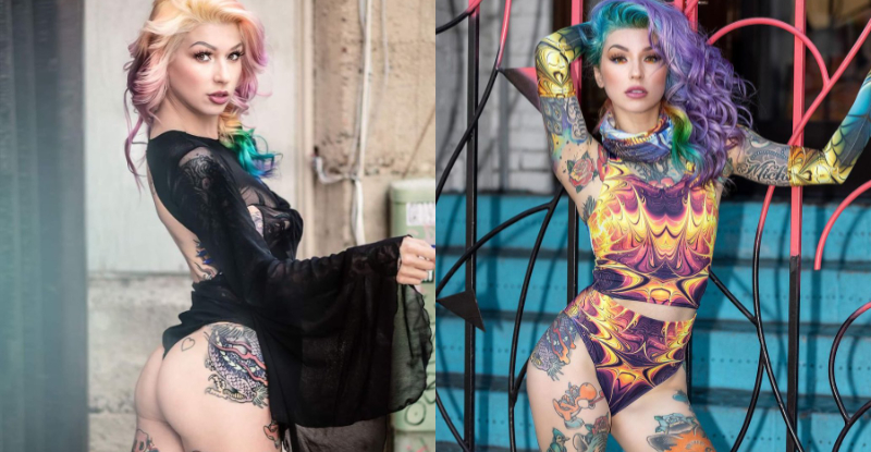 【WPT扑克】潮到出水！刺青妹七彩髮色超吸睛　全身上下大面積紋身性感又狂野