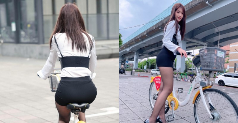 【WPT扑克】長髮OL穿窄裙騎YouBike通勤　真實身分竟是美腿絲襪女神
