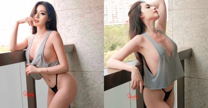 【WPT扑克】太大膽！性感妖精《謝立琪Kiki》穿超寬鬆吊嘎　在陽台大洩春光