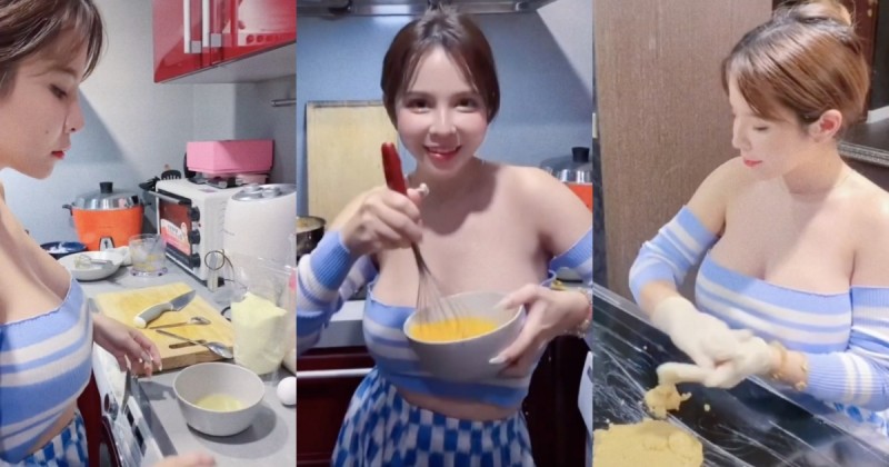 【WPT扑克】「巨乳波神」陳香菱中秋自製月餅，平口上衣包不住「雪白雙球」奶香味四溢！