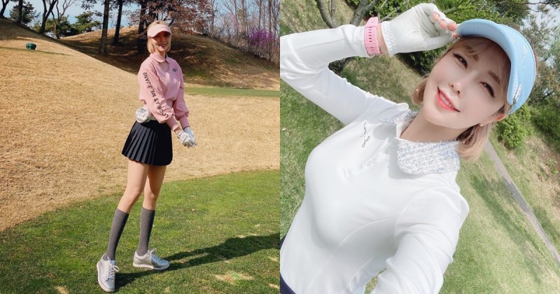 【WPT扑克】九頭身高爾夫球辣妹「하지현」，揮桿姿勢展現「超豐滿乳量」！