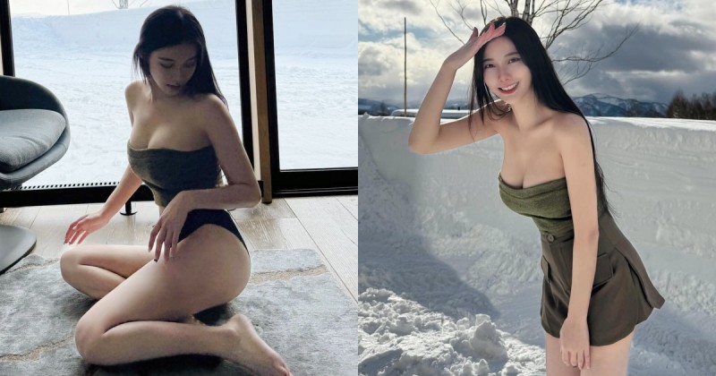 【WPT扑克】沒在怕冷！「火辣正妹」雪天依然爆乳露出，上身布料少到包不住！