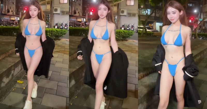 【WPT扑克】深夜公園脫衣誘惑！「巨乳小野馬」邊走雙球邊跳動，超辣美體露出！