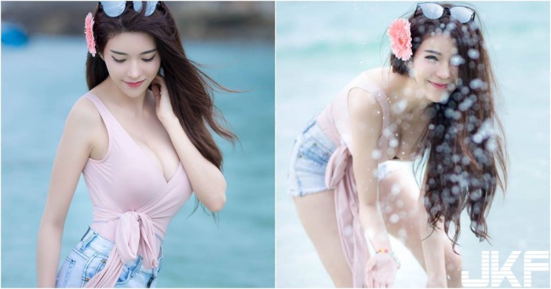 【WPT扑克】「白嫩大奶妹」海邊戲水！「粉嫩渾圓」大長輩一彎腰就見客！身材太好了啦！