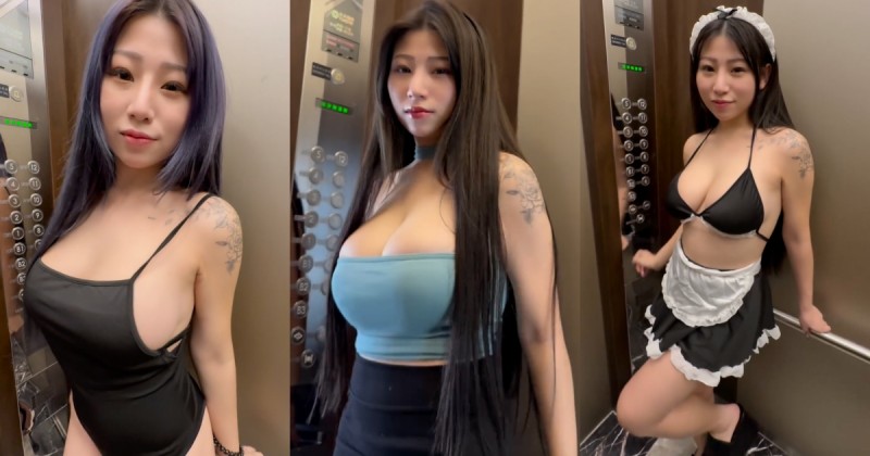【WPT扑克】6樓的「巨乳正妹鄰居」有夠色！每次搭電梯都看見她露奶秀屁股