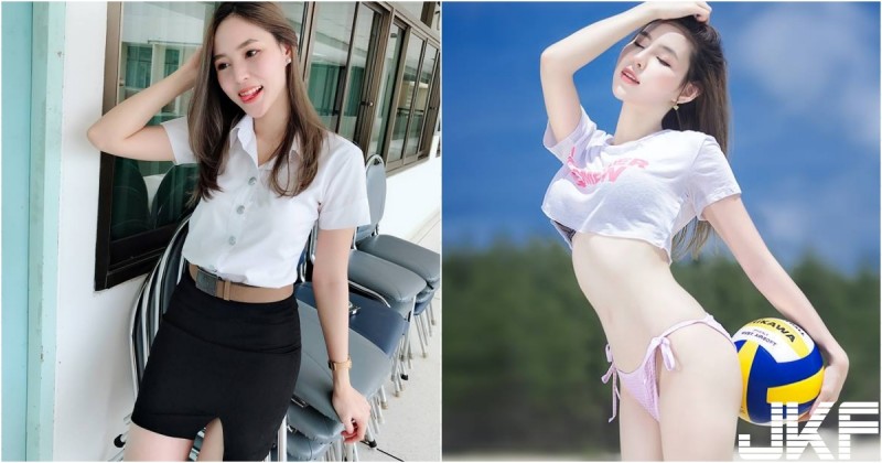 【WPT扑克】超甜美！「白嫩學生妹」下課沙灘打排球！美好身形「比基尼小褲」都擋不住！