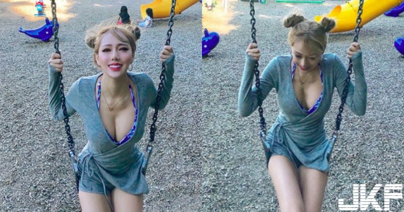 【WPT扑克】心神蕩漾的「巨孚乚鞦韆」！公園正妹盪的「乳波震震」叔叔伯伯看到春天都來啦！