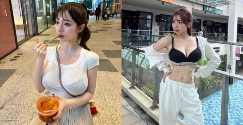 【WPT扑克】校花級台德混血女大生蹲路邊吃泡菜　透視上衣根本遮不住巨乳