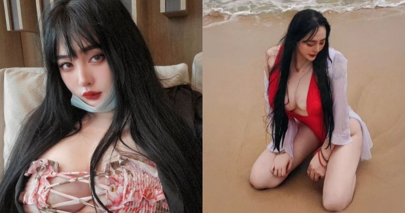 【WPT扑克】火辣護理師「黃靜」沙灘上曬豪乳！超美豔比基尼深V快開到肚臍