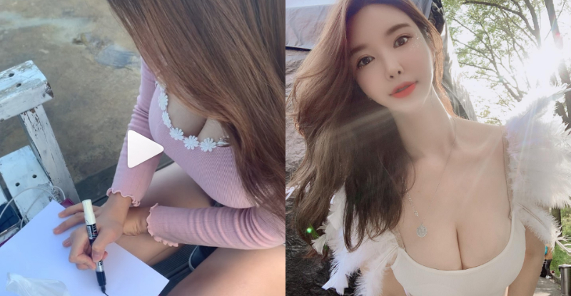 【WPT扑克】174公分「巨乳大隻馬」低胸爆乳作畫　網友：眼睛不知道要看哪