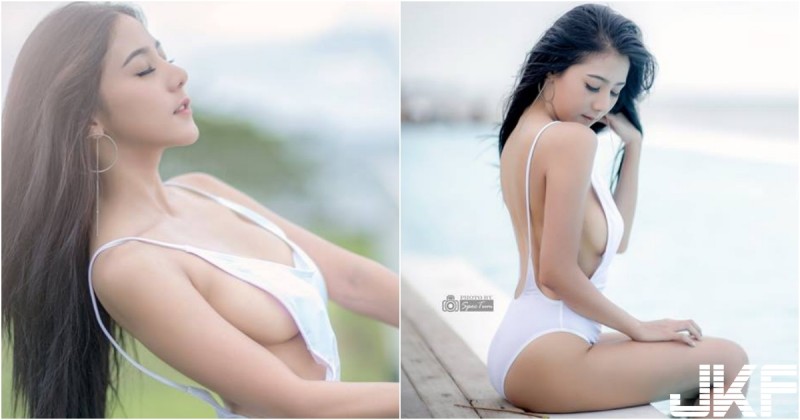 【WPT扑克】這泳衣太狂！「超兇側乳妹」水池邊乘涼！「渾圓大奶」兩球外露一起吹風！