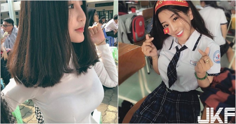 【WPT扑克】神級越南「大奶學生妹」！校服下的「霸氣乳量」藏不住！隨便穿都是爆乳邊緣啊！