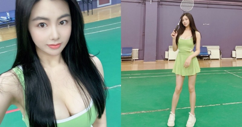 【WPT扑克】「雪乳正妹」室內羽球場出沒！短裙露白嫩美腿，胸前爆乳份量也好吸睛！