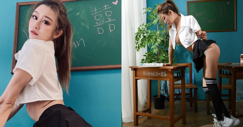 【WPT扑克】超犯規的火辣學生妹「Lara 囍」 中空襯衫+迷你短裙，光看就好想把她制服！