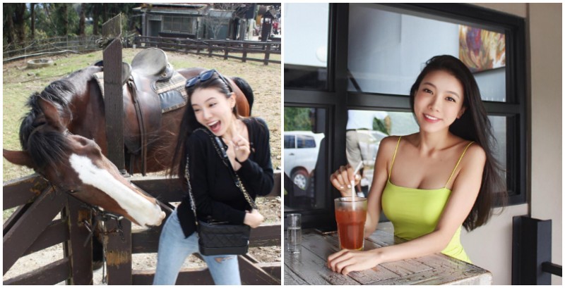 【WPT扑克】等等！那匹馬在幹嘛？「正妹網紅」邵岱兒在農場旅遊慘遭馬吻，網友卻大呼羨慕