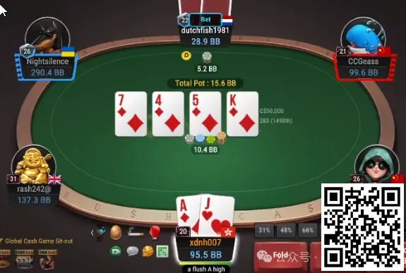 【WPT扑克】牌局分析：单张成花nuts不宜快打