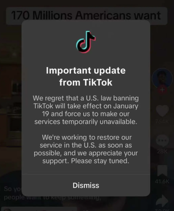 【WPT扑克】即将正式关停！TikTok 通知美国用户将暂停服务