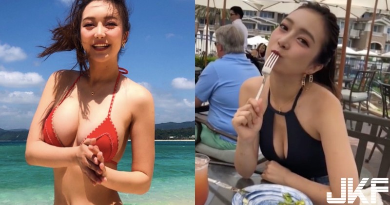 【WPT扑克】這麼可愛有巨乳？海邊捕獲「航母級巨乳正妹」火辣甜美，兩顆車頭燈比太陽還要亮！