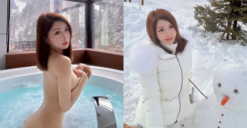 【WPT扑克】巨乳尤物「媗媗Ｍaggie」藏星野度假村，「邪惡背殺」泡湯賞雪景