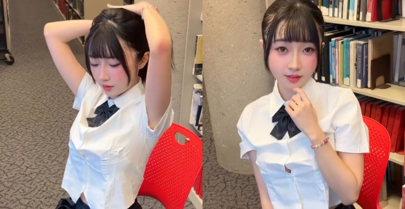 【WPT扑克】圖書館巧遇超萌制服學妹　綁馬尾的模樣讓人戀愛啦！