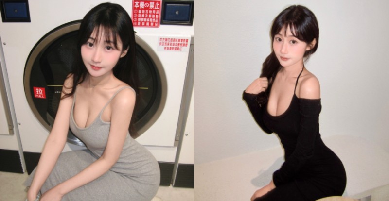 【WPT扑克】後媽裙才是王道！清純女孩洗衣店火辣自拍露白嫩奶球和纖細腰身