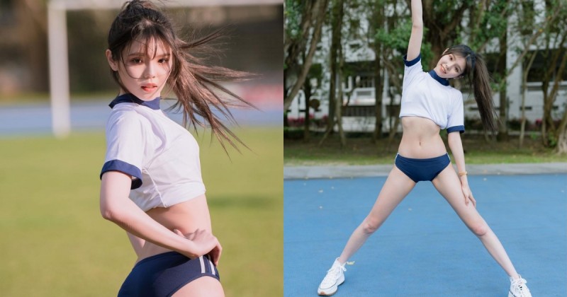 【WPT扑克】超甜美陽光的「學生妹」，運動服秀出「雪白蠻腰＋纖細美腿」，活力四射好迷人！