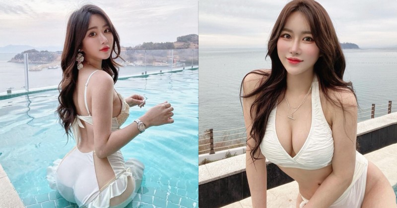 【WPT扑克】正妹紋繡師「泳池解放美乳曲線」，正面、背面都辣到噴血！