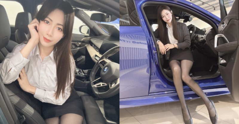 【WPT扑克】揪團換車！BMW中古車正妹業務露修長黑絲襪美腿催買氣