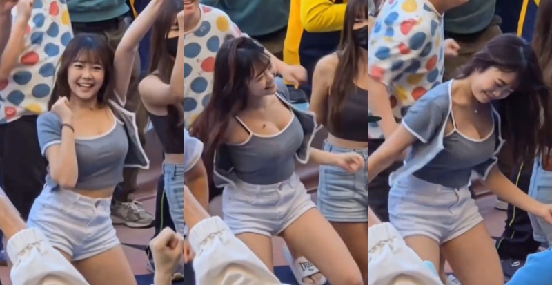 【WPT扑克】棒球賽場邊甜美球迷大跳抖肩應援舞　胸前狂晃讓網友都看暈了