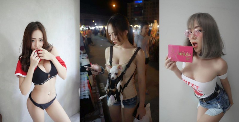 【WPT扑克】用奶遛狗！「豪乳正妹」胸前放著吉娃娃逛夜市！終於被網友神到了！