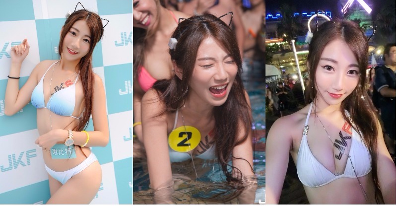 【WPT扑克】撞擊力道太猛清純比基尼妹子被擠壓到哀號！「啾啾比特」表情太投入了…