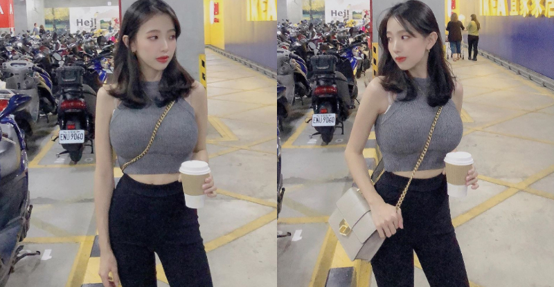 【WPT扑克】白嫩系正妹「Erica」紙片腰頂起「厚重大長輩」，背帶深卡事業線讓司機都失控！