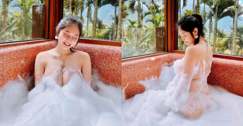 【WPT扑克】「萱萱Yuki」白嫩美體洗泡泡浴，浸水的「兇猛奶香」讓人超想共澡