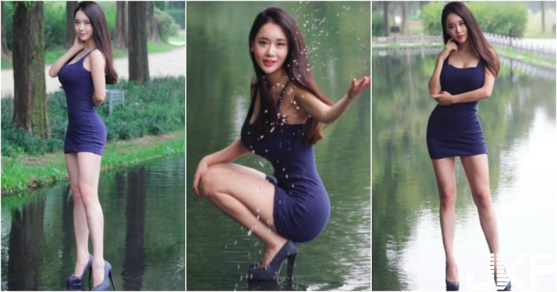 【WPT扑克】緊身短裙「爆乳正妹」！蹲下後「Ｓ型身材」更明顯！前凸後翹真的太猛了啦！