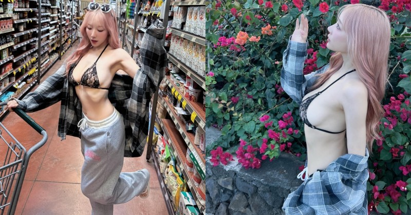 【WPT扑克】神乳正妹「小宵虎南」只穿內衣逛超市！超兇猛H杯沒在藏，作風好狂放！